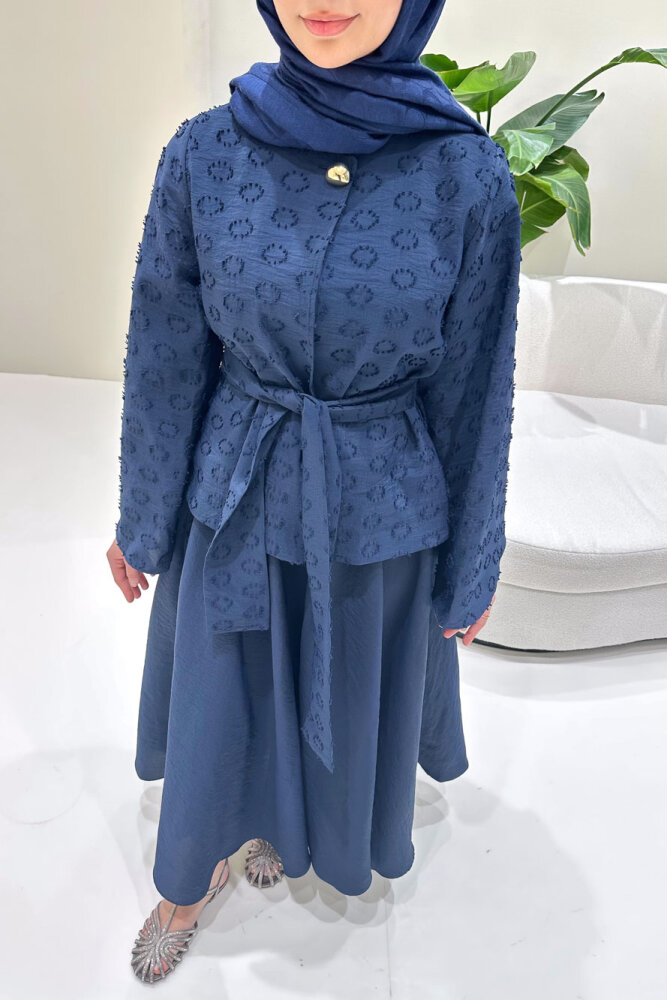 Virella Düz Kesim Bağlamalı Takım - Lacivert - 3