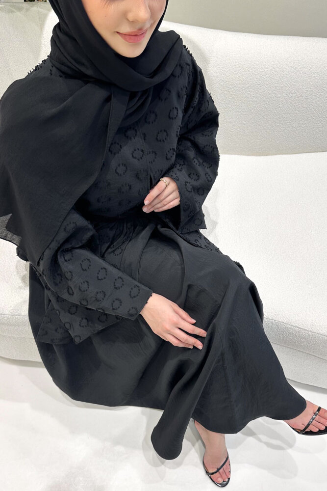 Virella Düz Kesim Bağlamalı Takım - Siyah - 8