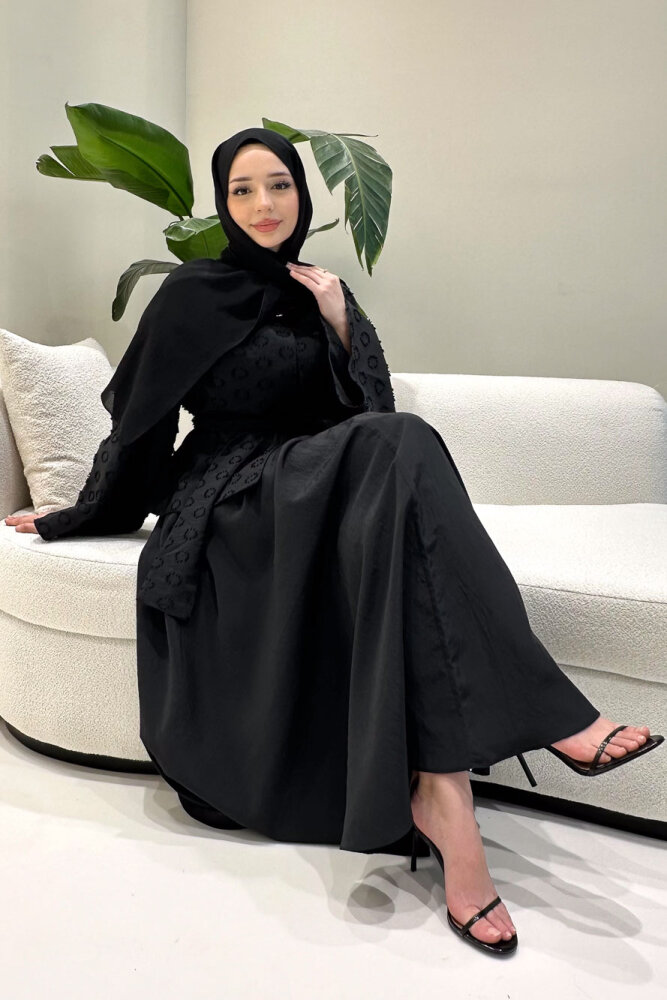 Virella Düz Kesim Bağlamalı Takım - Siyah - HEWES (0)