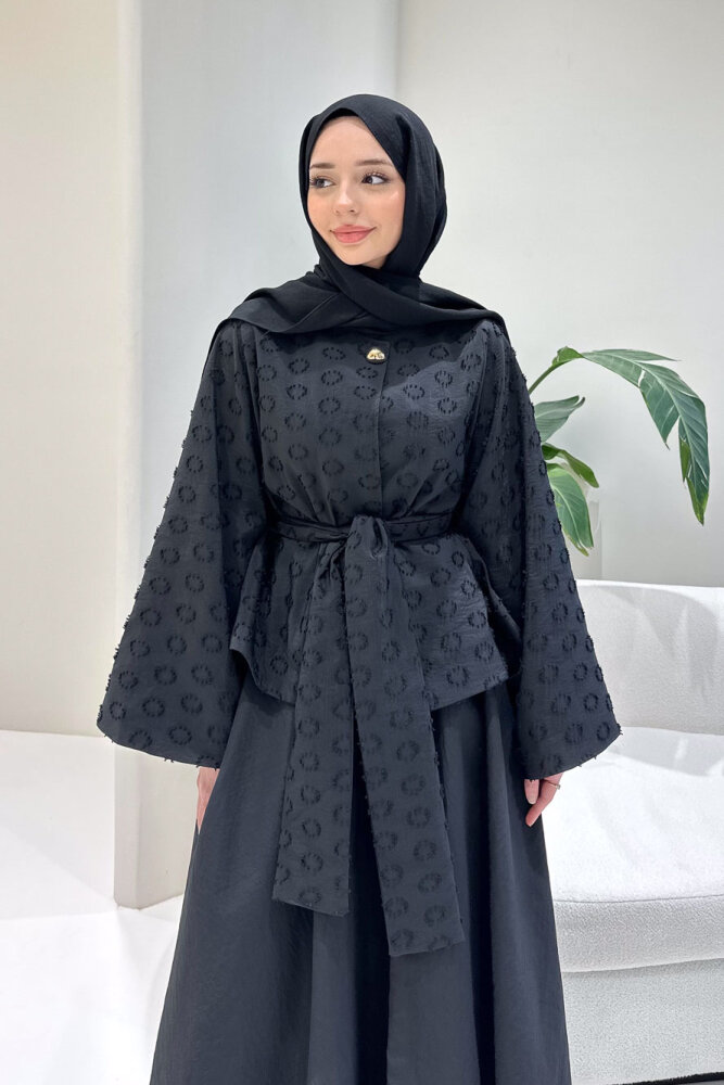 Virella Düz Kesim Bağlamalı Takım - Siyah - 10