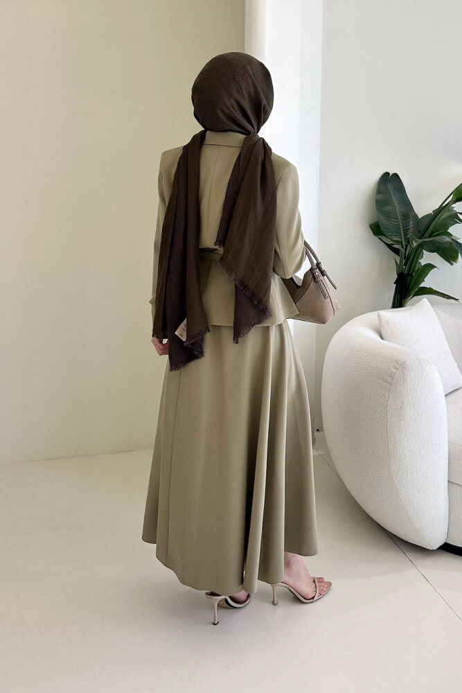 Viviana Ceket Etek Takım - Küf Yeşili - 10