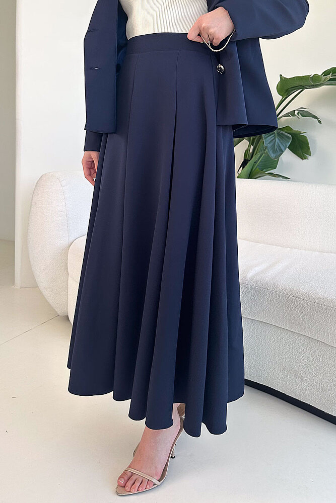 Viviana Ceket Etek Takım - Lacivert - 7