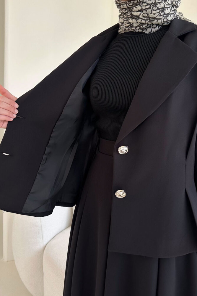 Viviana Ceket Etek Takım - Siyah - LİNE (4)