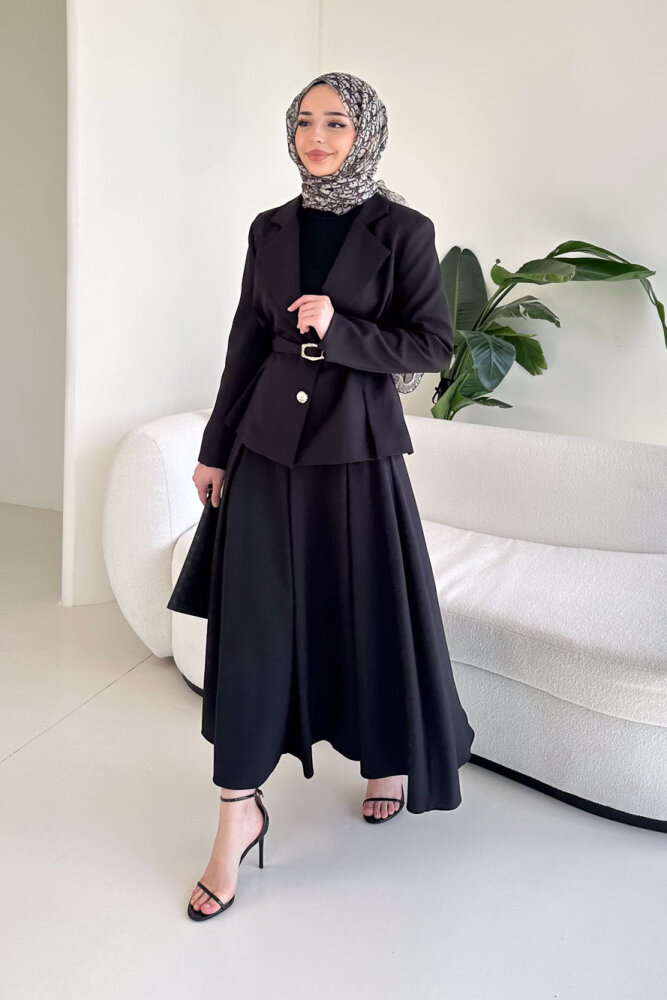 Viviana Ceket Etek Takım - Siyah - LİNE (0)