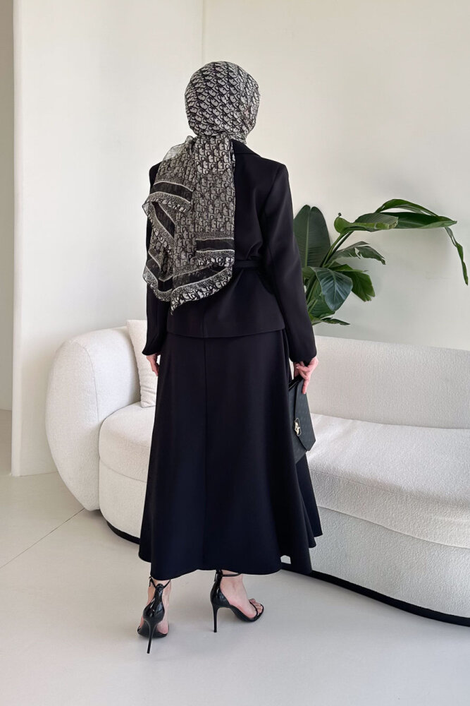 Viviana Ceket Etek Takım - Siyah - 4