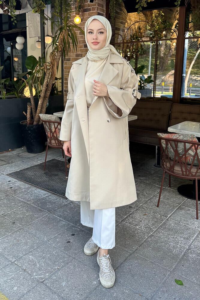 Viyana Astarlı Trençkot - Bej - LİNE (0)