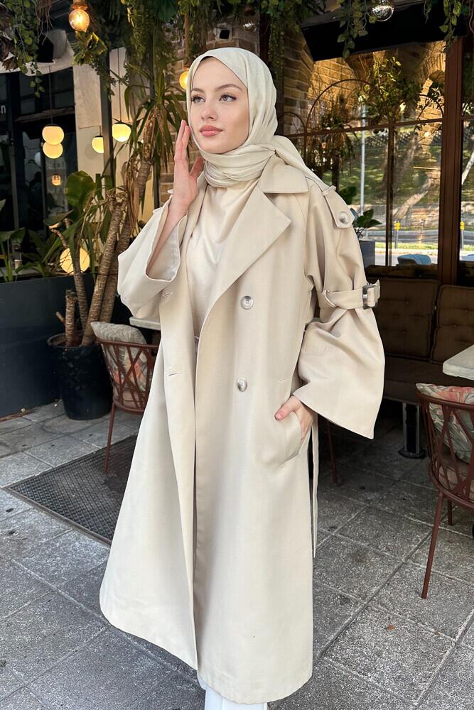 Viyana Astarlı Trençkot - Bej - LİNE (3)