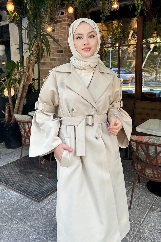 Viyana Astarlı Trençkot - Bej - LİNE (1)