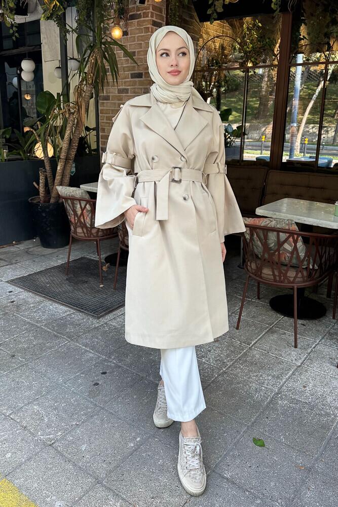 Viyana Astarlı Trençkot - Bej - LİNE (5)