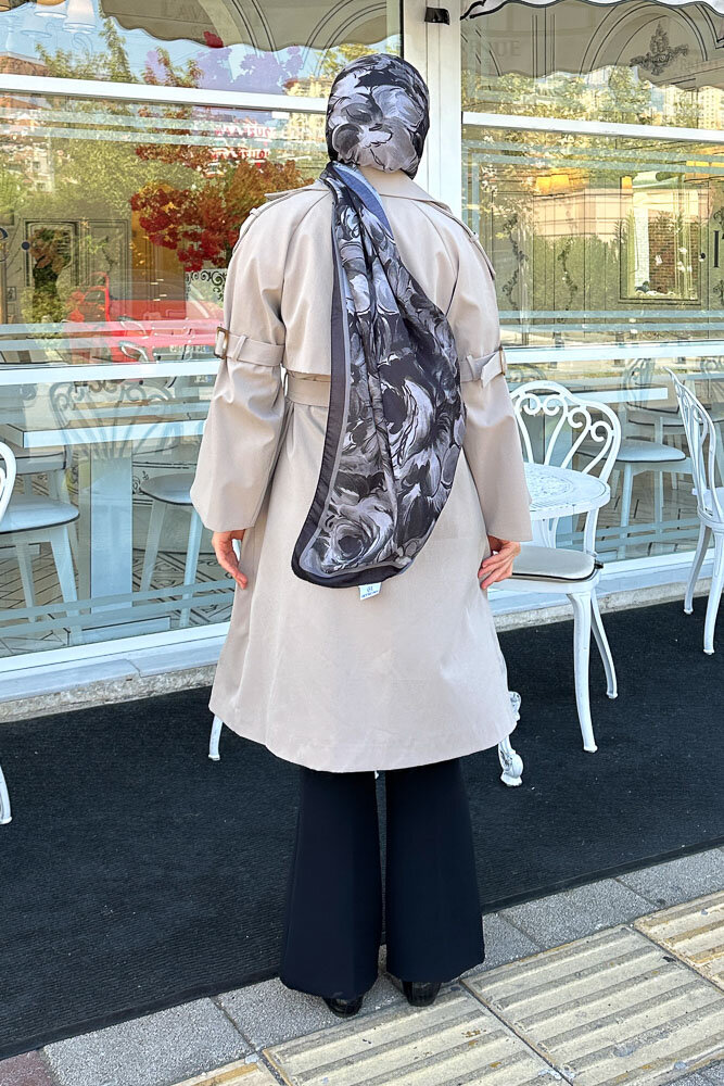 Viyana Astarlı Trençkot - Taş Rengi - 8