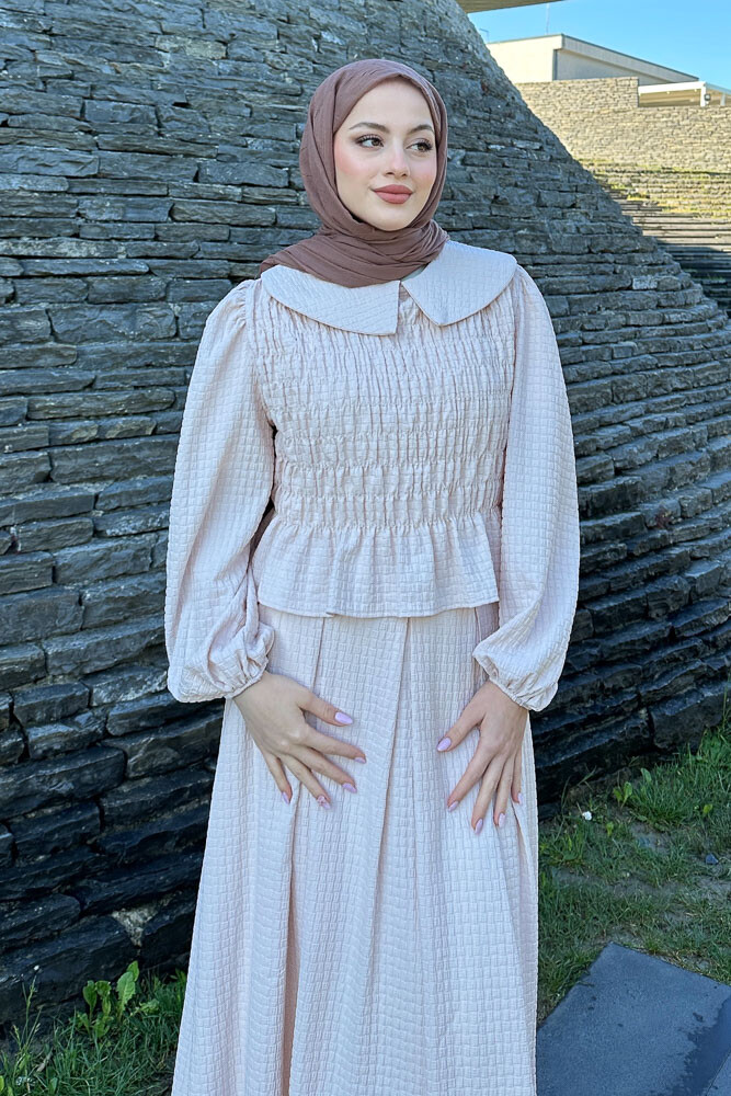 Willow Gofreli Etekli Takım - Bej - 3