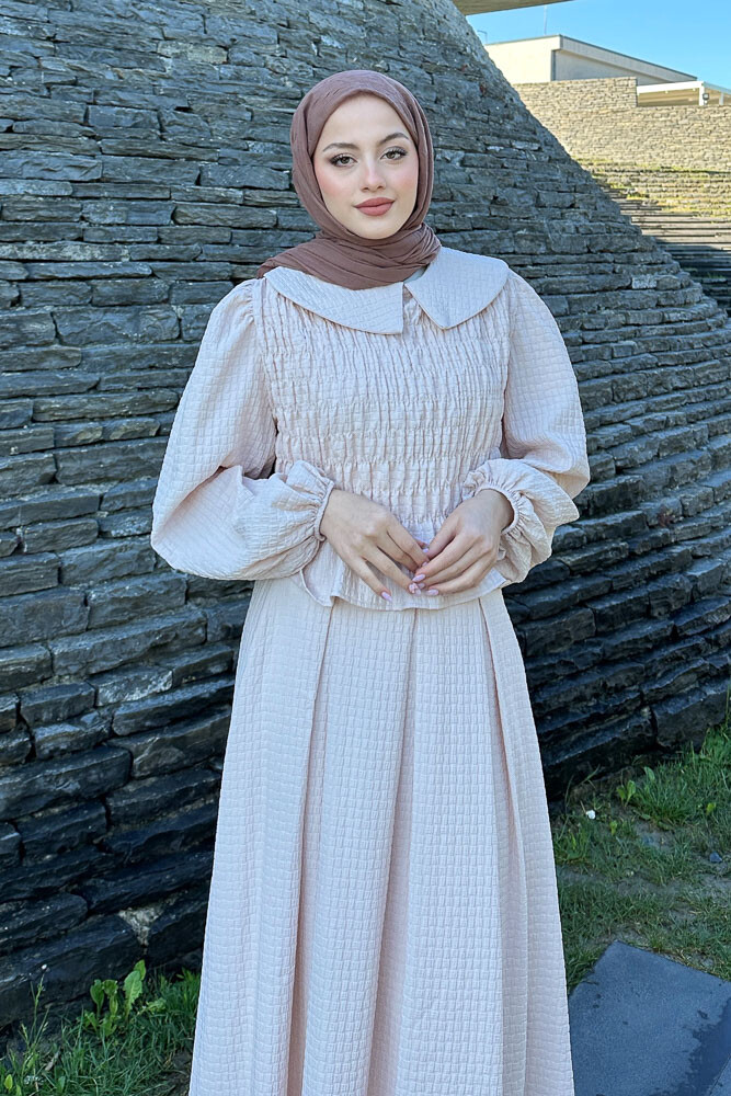 Willow Gofreli Etekli Takım - Bej - 5