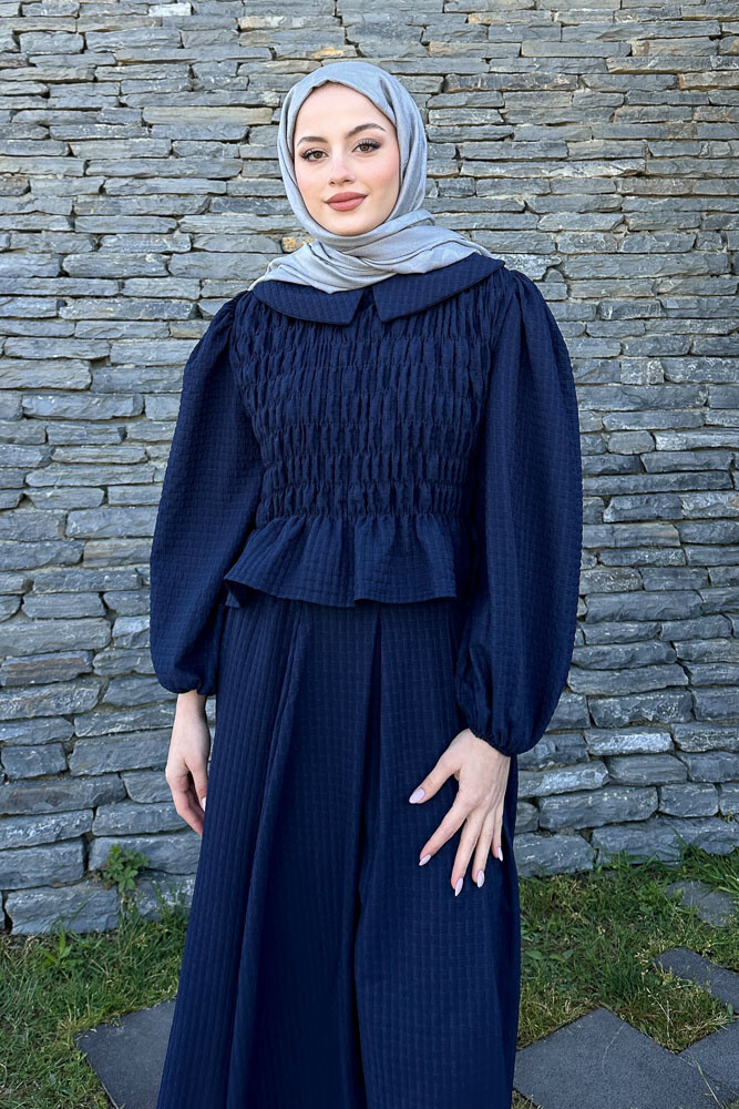 Willow Gofreli Etekli Takım - Lacivert - 8