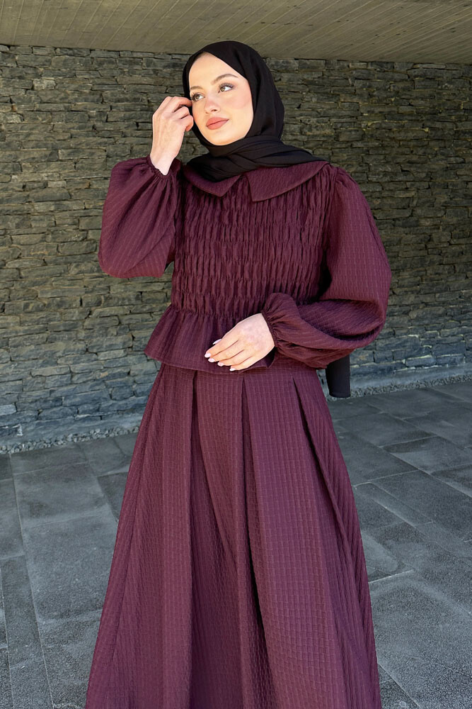 Willow Gofreli Etekli Takım - Mürdüm - 3
