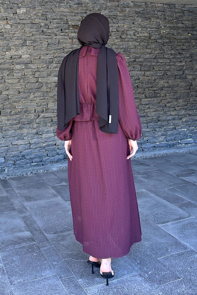 Willow Gofreli Etekli Takım - Mürdüm - 7