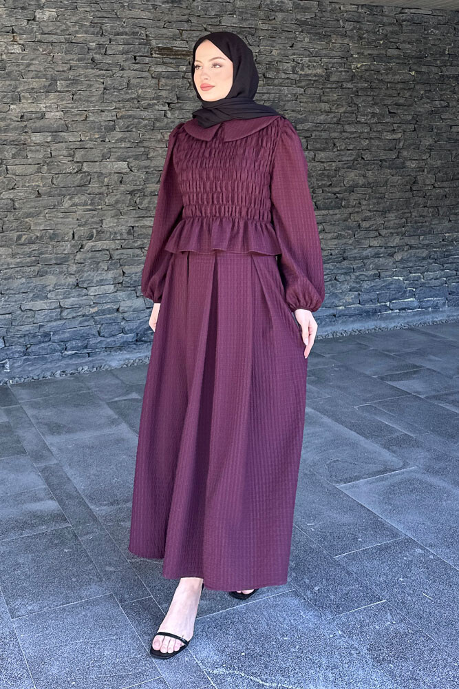 Willow Gofreli Etekli Takım - Mürdüm - 4