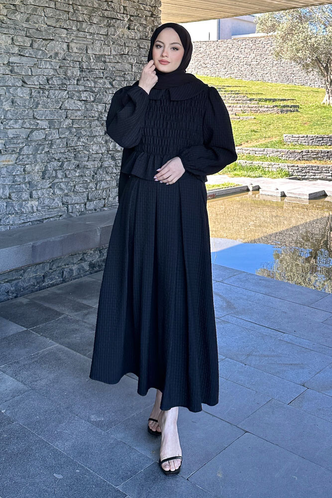 Willow Gofreli Etekli Takım - Siyah - 5