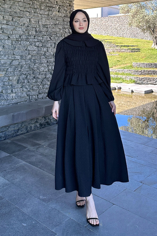 Willow Gofreli Etekli Takım - Siyah - 1