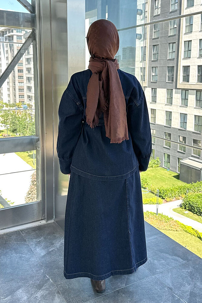 Wren Kot Denim Etekli Takım - Lacivert - ENMA (5)