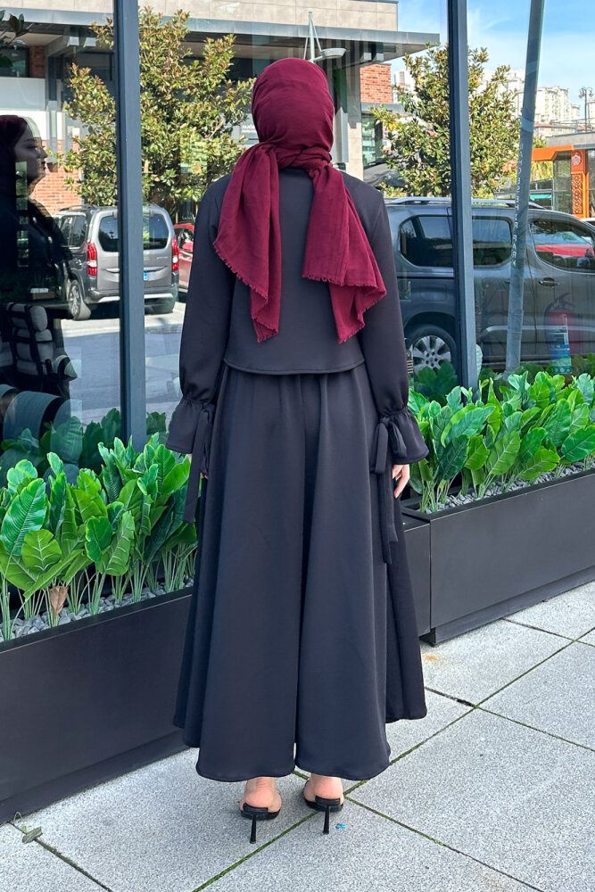 Yaka Fiyonk Detaylı Scuba Takım - Siyah - HENZA (5)