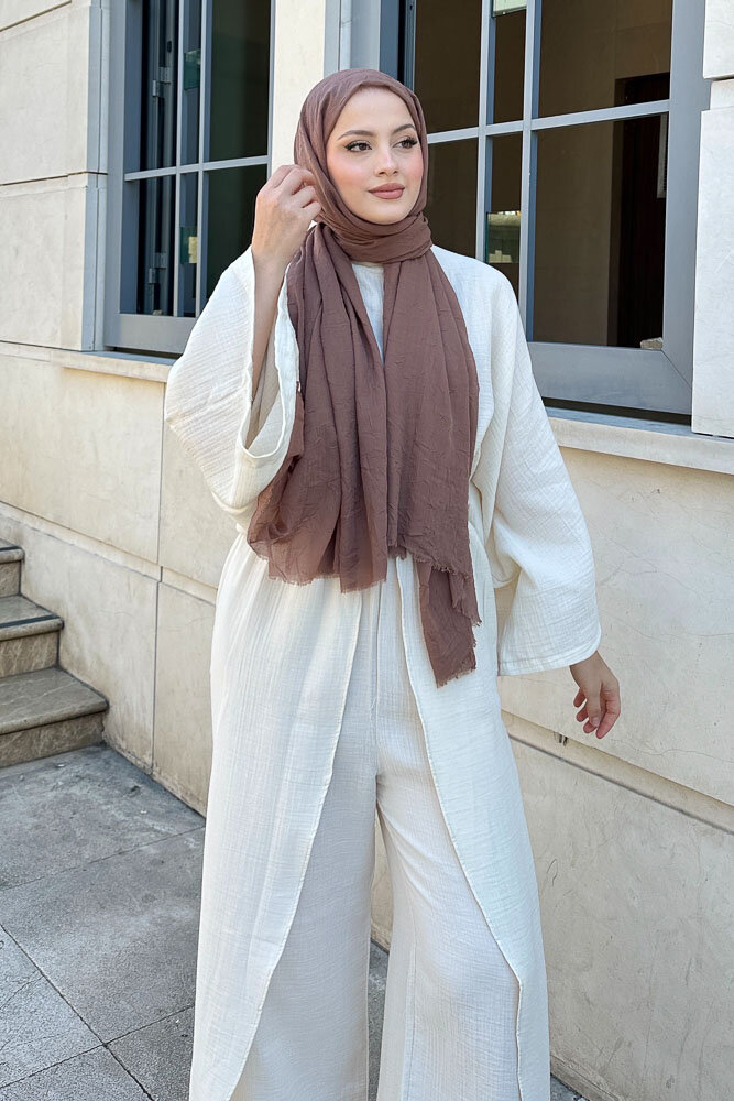 Yarasa Kol Müslin Takım - Ekru - 3