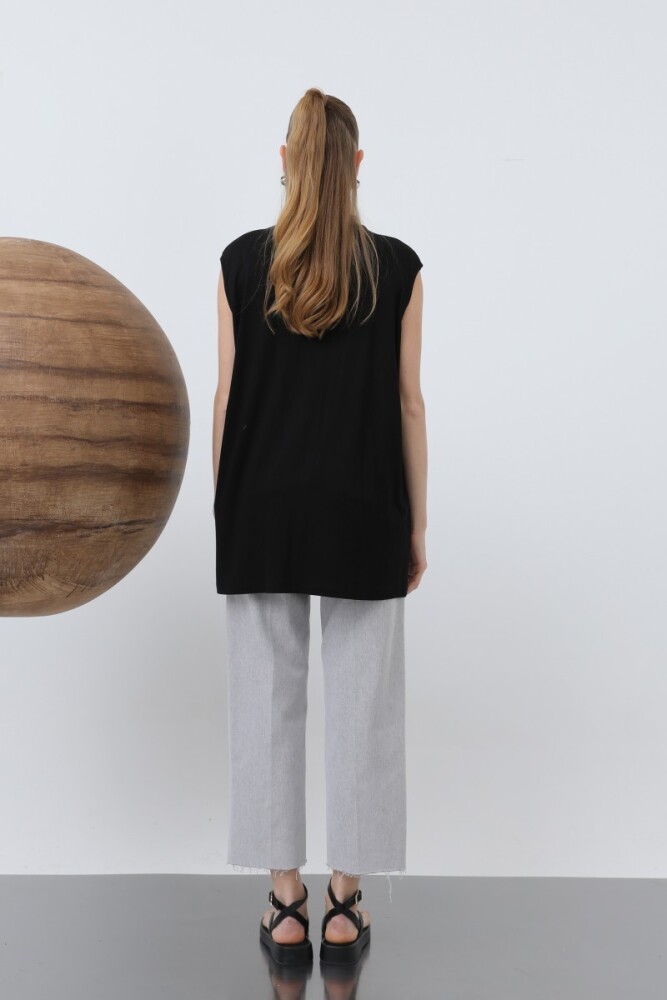 Yarım Balıkçı Kolsuz İçlik - Siyah - PUANE (5)