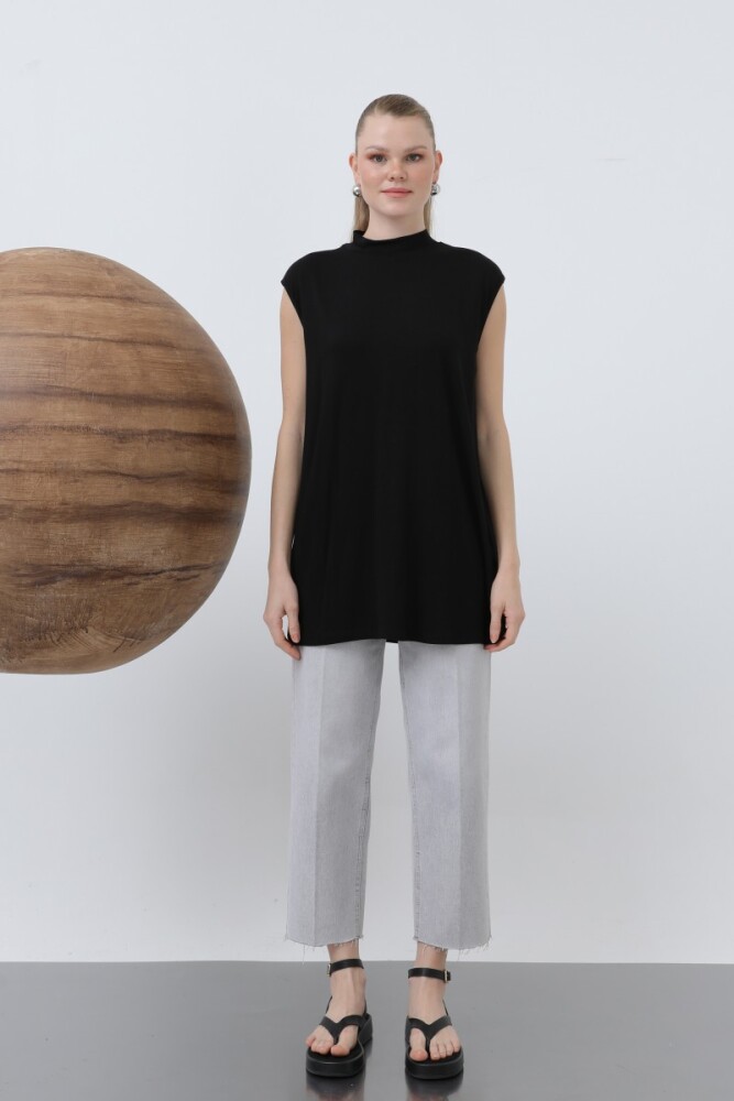 Yarım Balıkçı Kolsuz İçlik - Siyah - PUANE (4)