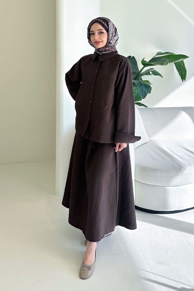 Zafira Etekli Takım - Kahverengi - 1