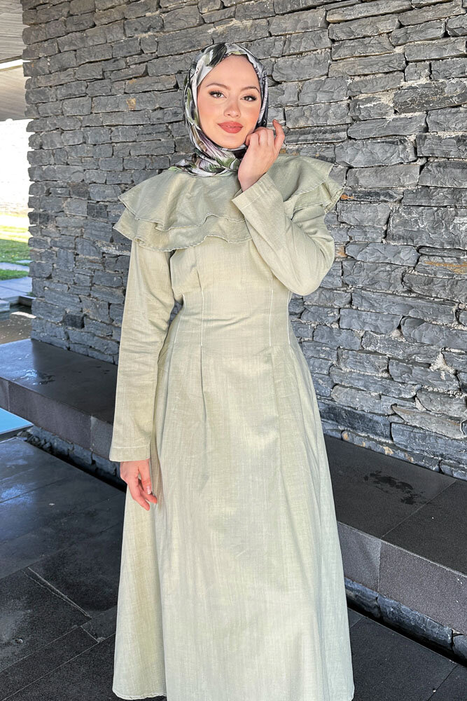 Zenya Kat Kat Elbise - Küf Yeşili - 2