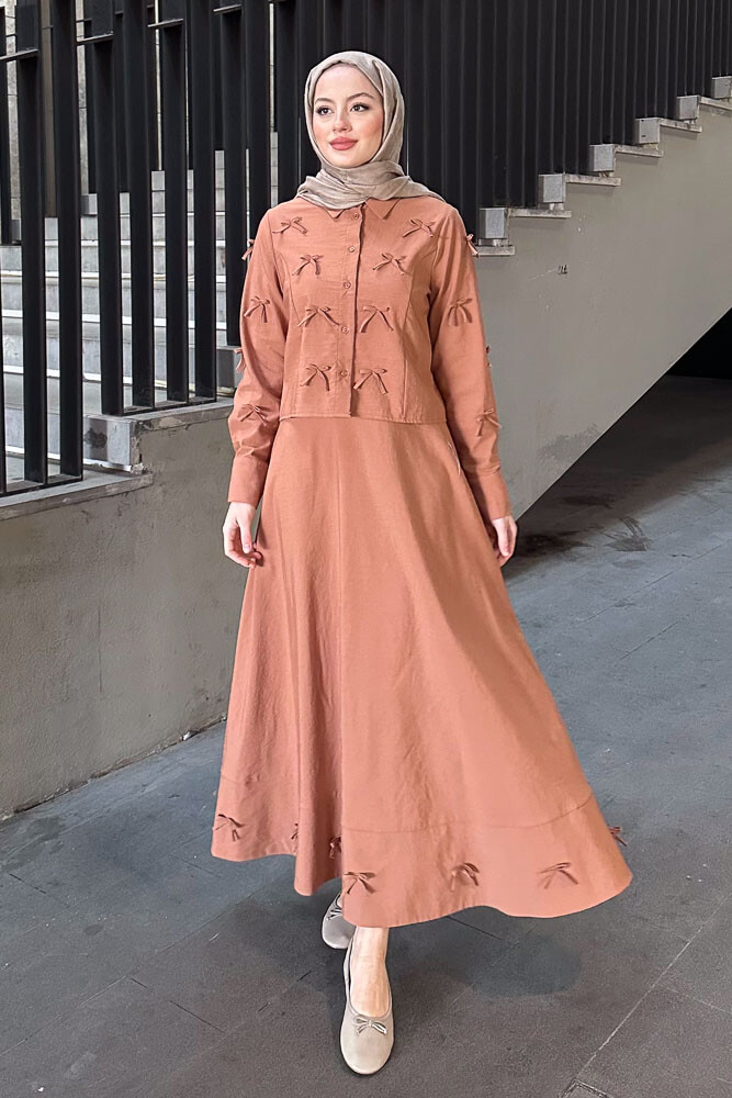 Zeus Fiyonk Detaylı Etek Takım - Taba - LİNE (2)